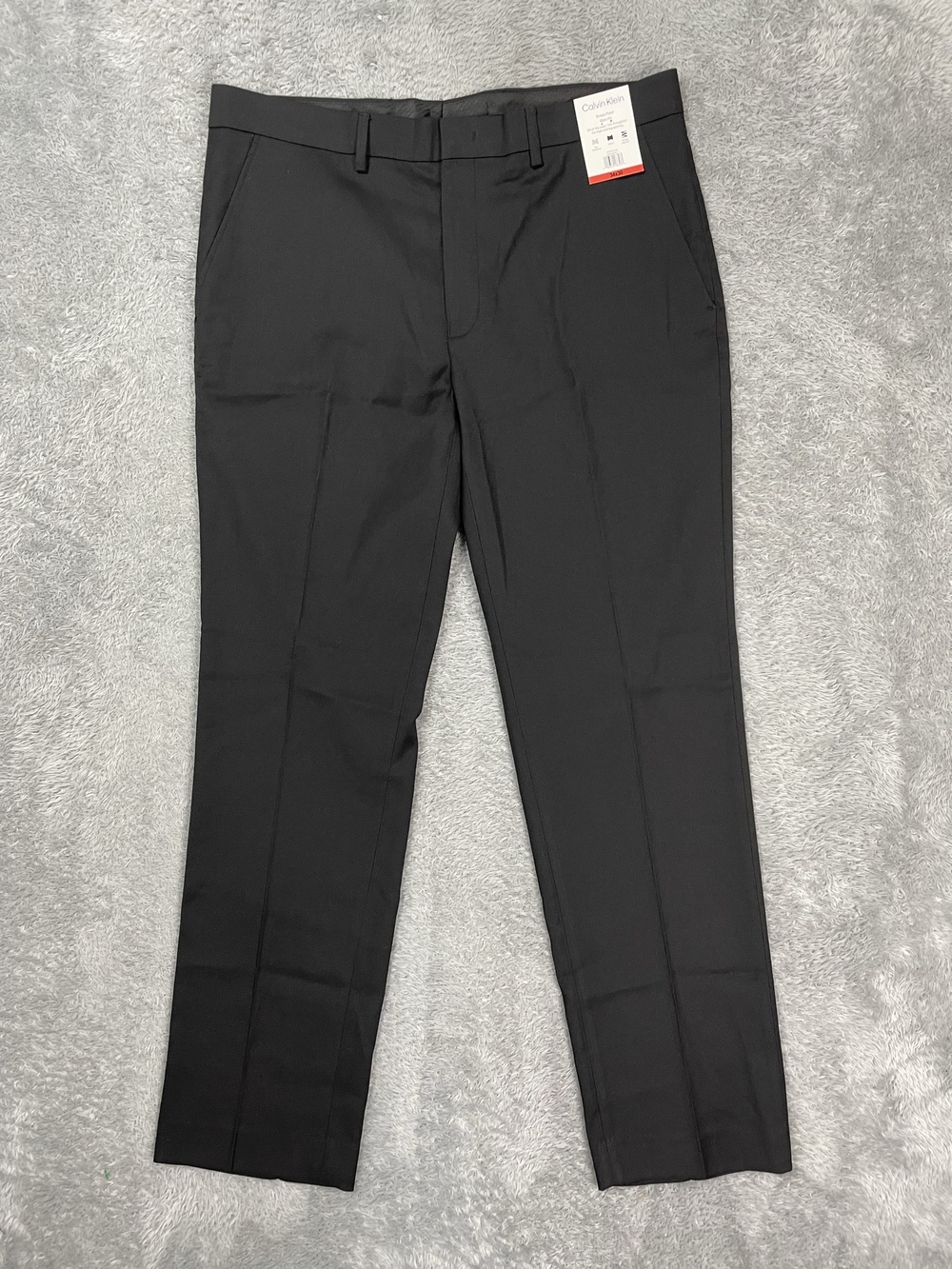 Calvin Klein Dress Pants Mens 34x30 Black Slim Fit Stretch Wrinkle Resistant NWT